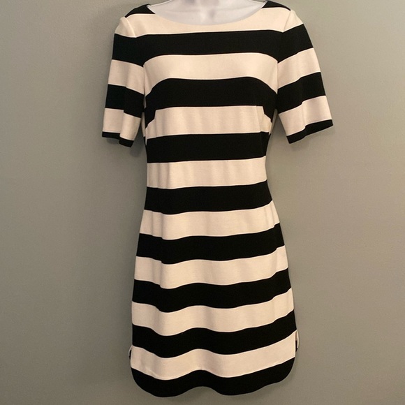 Eliza J Black and White Striped Mini Dress - Picture 1 of 4